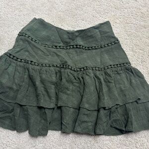 Green Tiered Skirt
